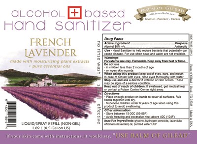 1892ml Label (2 Balm Of Gilead   Hand Sanitizer   Lavender  Half  Gal)